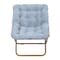 Flash Furniture Archer 28-in Oversized Portable Faux Fur Folding Saucer Chair, Dusty Aqua Faux Fur/Soft Gold Frame FV-FSC-027-DTAQ-SGD-GG - alternate 9